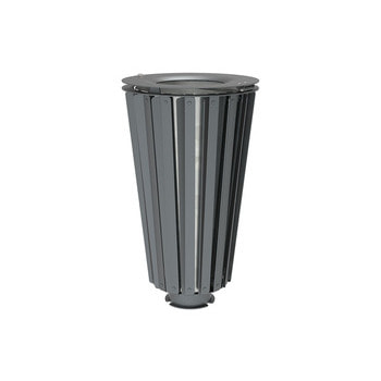 Mülleimer aus Stahl mit feuerverzinktem Eimer - 80 Liter - Deckel mit Dreikantschloss - Farbe grau Grau