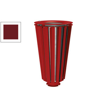 Mülleimer aus Stahl mit feuerverzinktem Eimer - 80 Liter - Deckel mit Dreikantschloss - Farbe purpurrot RAL 3004 Purpurrot
