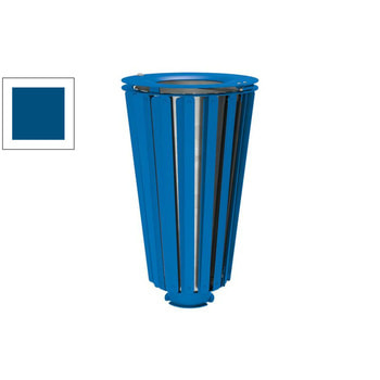 Mülleimer aus Stahl mit feuerverzinktem Eimer - 80 Liter - Deckel mit Dreikantschloss - Farbe enzianblau RAL 5010 Enzianblau