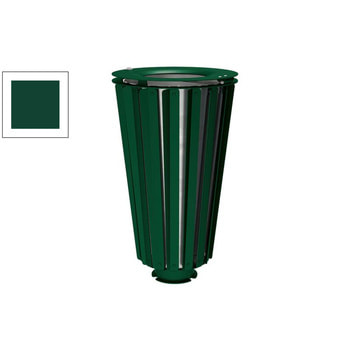 Mülleimer aus Stahl mit feuerverzinktem Eimer - 80 Liter - Deckel mit Dreikantschloss - Farbe moosgrün RAL 6005 Moosgrün