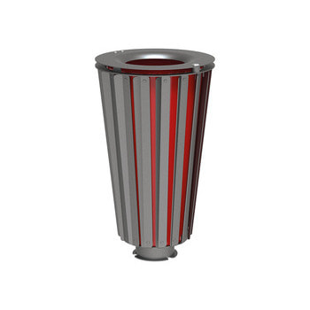 Mülleimer aus Stahl mit farbbeschichtetem Eimer - 80 Liter - Deckel mit Dreikantschloss - Farbe grau Grau