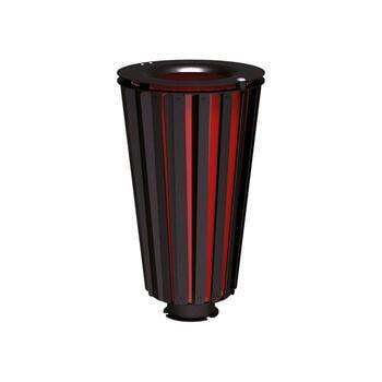 Mülleimer aus Stahl mit farbbeschichtetem Eimer - 80 Liter - Deckel mit Dreikantschloss - Farbe tiefschwarz RAL 9005 Tiefschwarz