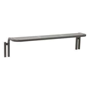 Sitzbank gelochtes Stahlblech - 455 x 2.000 x 450 mm (HxBxT) - verzinkt - Einbetonierung - Farbe grau Grau