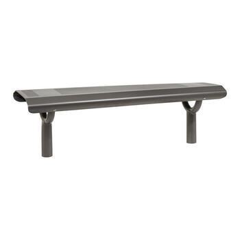 Sitzbank - gelochtes Blech - platzsparend - zum Einbetonieren - 450 x 1.500 x 365 mm (HxBxT) - Farbe grau Grau