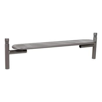 Stahlblech Sitzbank abgerundet - Pfosten mit Ringkopf - 450 x 1.800 x 560 mm HxBxT) - Farbe grau Grau