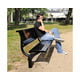 Anwendungsbeispiel: Sitzbank mit Rückenlehne im Park in der Farbe Tiefschwarz RAL 9005