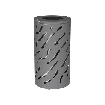 Mülleimer aus Stahl - 80 Liter - feuerverzinkter Inneneimer - 450 x 845 mm (DxH) - Farbe grau Grau