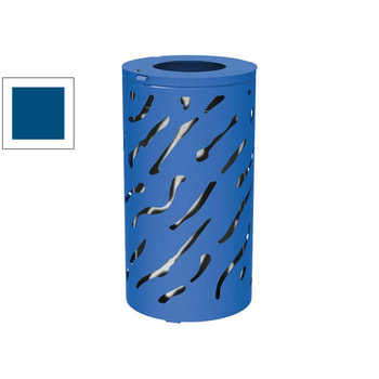 Mülleimer mit feuerverzinktem Inneneimer, Farbe Enzianblau (RAL 5010)