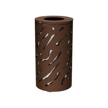 Mülleimer aus Stahl - 80 Liter - feuerverzinkter Inneneimer - 450 x 845 mm (DxH) - Farbe Schokoladenbraun RAL 8017 Schokoladenbraun