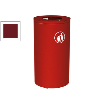 Abfalleimer 80 Liter, mit Inneneimer, Farbe Purpurrot (RAL 3004)