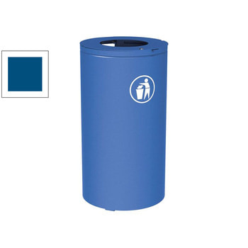 Abfalleimer - 120 Liter - 450 x 845 mm (DxH) - mit Verankerungsstäben - Farbe enzianblau RAL 5010 Enzianblau