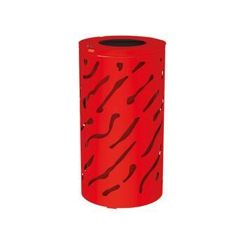 Mülleimer mit rot lackiertem Inneneimer, Farbe Verkehrsrot (RAL 3020)