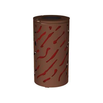 Mülleimer mit rot lackiertem Inneneimer, Farbe Schokoladenbraun (RAL 8017)