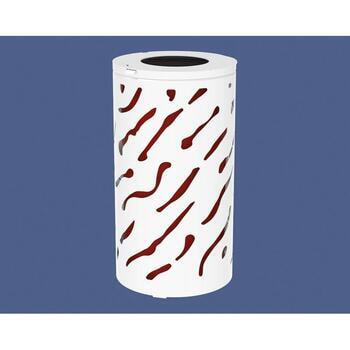 Mülleimer mit rot lackiertem Inneneimer, Farbe Reinweiß (RAL 9010)