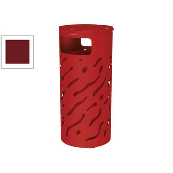 Mülleimer 80 Liter mit rot lackiertem Inneneimer, Farbe Purpurrot (RAL 3004)