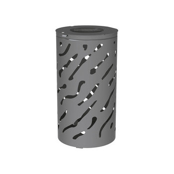 Mülleimer aus Stahl - 80 Liter - Halterung für Müllsäcke - 450 x 845 mm (DxH) - Farbe grau Grau