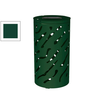Mülleimer aus Stahl - 80 Liter - Halterung für Müllsäcke - 450 x 845 mm (DxH) - Farbe moosgrün RAL 6005 Moosgrün