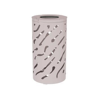 Mülleimer aus Stahl - 80 Liter - Halterung für Müllsäcke - 450 x 845 mm (DxH) - Farbe Seidengrau RAL 7044 Seidengrau