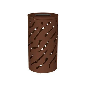 Mülleimer aus Stahl - 80 Liter - Halterung für Müllsäcke - 450 x 845 mm (DxH) - Farbe Schokoladenbraun RAL 8017 Schokoladenbraun