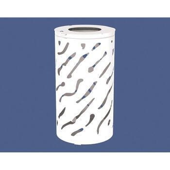 Mülleimer aus Stahl - 80 Liter - Halterung für Müllsäcke - 450 x 845 mm (DxH) - Farbe reinweiß RAL 9010 Reinweiß