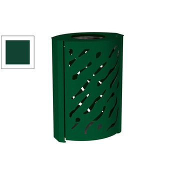 Mülleimer aus Stahl - 120 Liter - Halterung für Müllsäcke - 843 x 590 x 435 mm (HxBxT) - Farbe moosgrün RAL 6005 Moosgrün