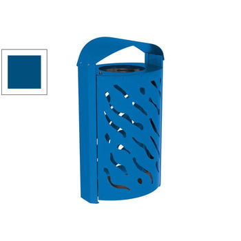 Mülleimer aus Stahl - 120 Liter - mit Deckel - 1.026 x 594 x 435 mm (HxBxT) - Farbe enzianblau RAL 5010 Enzianblau