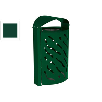 Mülleimer aus Stahl - 120 Liter - mit Deckel - 1.026 x 594 x 435 mm (HxBxT) - Farbe moosgrün RAL 6005 Moosgrün