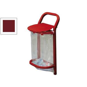 Mülleimer mit Halterung für Müllsäcke - 50 Liter - 1.100 x 490 mm (HxB) - Einbetonierung - Farbe purpurrot RAL 3004 Purpurrot