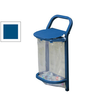 Mülleimer mit Halterung für Müllsäcke - 50 Liter - 1.100 x 490 mm (HxB) - Einbetonierung - Farbe enzianblau RAL 5010 Enzianblau
