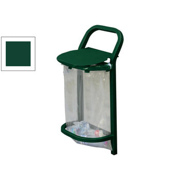 Mülleimer mit Halterung für Müllsäcke - 50 Liter - 1.100 x 490 mm (HxB) - Einbetonierung - Farbe moosgrün RAL 6005 Moosgrün
