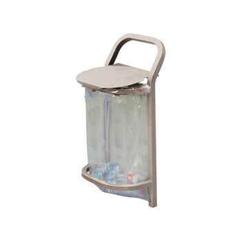 Mülleimer mit Halterung für Müllsäcke - 50 Liter - 1.100 x 490 mm (HxB) - Einbetonierung - Farbe Seidengrau RAL 7044 Seidengrau