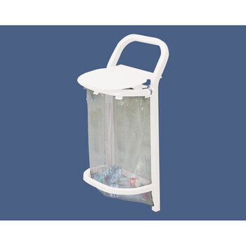 Mülleimer mit Halterung für Müllsäcke - 50 Liter - 1.100 x 490 mm (HxB) - Einbetonierung - Farbe reinweiß RAL 9010 Reinweiß