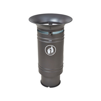 Abfallkorb - 60 Liter - mit Zylinderfuß - 540 x 944 mm (DxH) - Farbe grau Grau