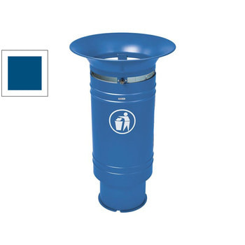 Abfallkorb - 60 Liter - mit Zylinderfuß - 540 x 944 mm (DxH) - Farbe enzianblau RAL 5010 Enzianblau