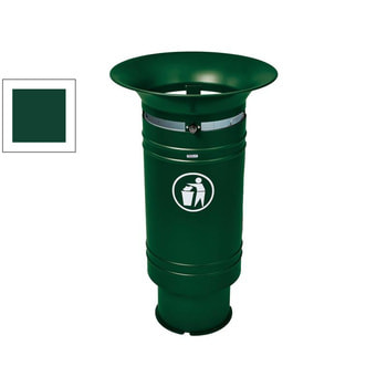 Abfallkorb 60 Liter mit Standfuß, Farbe Moosgrün (RAL 6005)