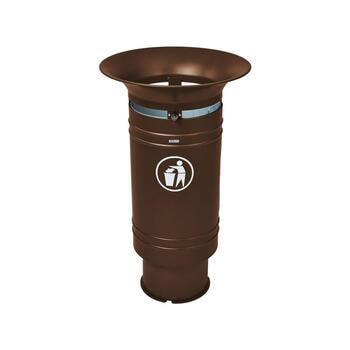 Abfallkorb - 60 Liter - mit Zylinderfuß - 540 x 944 mm (DxH) - Farbe Schokoladenbraun RAL 8017 Schokoladenbraun