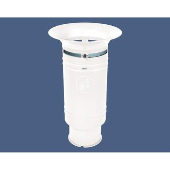 Abfallkorb - 60 Liter - mit Zylinderfuß - 540 x 944 mm (DxH) - Farbe reinweiß RAL 9010 Reinweiß