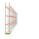 Palettenregal ARTUS - Regalreihe mit 10 Feldern und 3 Träger-Ebenen - Fachlast 2.770 kg - 6.000 x 28.100 x 800 mm (HxBxT) - Schwerlastregal