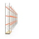 Palettenregal ARTUS - Regalreihe mit 11 Feldern und 3 Träger-Ebenen - Fachlast 2.770 kg - 6.000 x 30.900 x 800 mm (HxBxT) - Schwerlastregal