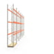 Palettenregal ARTUS - Regalreihe mit 6 Feldern und 3 Träger-Ebenen - Fachlast 2.770 kg - 6.000 x 16.900 x 800 mm (HxBxT) - Schwerlastregal