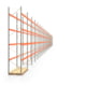 Palettenregal ARTUS - Regalreihe mit 31 Feldern und 4 Träger-Ebenen - Fachlast 2.250 kg - 6.000 x 86.900 x 1.100 mm (HxBxT) - Schwerlastregal
