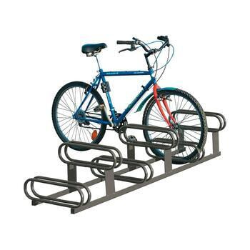 Fahrradständer, höhenversetzte Plätze, für 6 Räder, lackiert, 388 x 1.980 x 550 mm (HxBxT), Farbe wählbar 