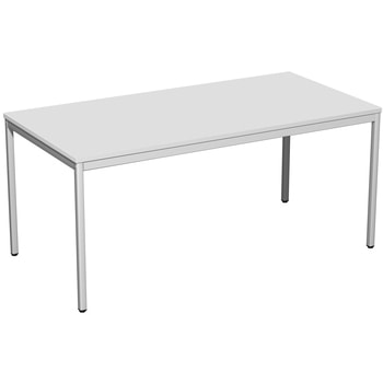 Schreibtisch - 4-Fuß Eco - Bürotisch - 720 x 1.600 x 800 mm (HxBxT) - Gestell lichtgrau - lichtgrau 1600 mm | Standard | Lichtgrau