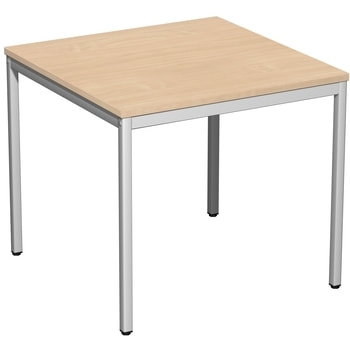 Schreibtisch - 4-Fuß Eco - Bürotisch - 720 x 800 x 800 mm (HxBxT) - Gestell lichtgrau - Buche 800 mm | Standard | Buche