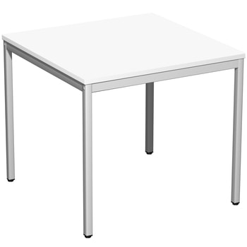 Schreibtisch - 4-Fuß Eco - Bürotisch - 720 x 800 x 800 mm (HxBxT) - Gestell lichtgrau - weiß 800 mm | Standard | Weiß