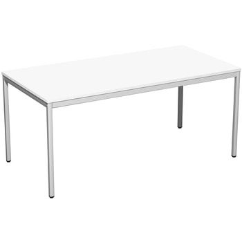 Schreibtisch - 4-Fuß Eco - Bürotisch - 720 x 1.600 x 800 mm (HxBxT) - Gestell lichtgrau - weiß 1600 mm | Standard | Weiß