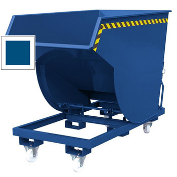 Eichinger Schwerlast-Kippbehälter, Selbstkipper, TL 2.000 kg, 2.000 l, Seilzug, Kettensicherung, 1.500 x 1.580 x 1.950 mm (HxBxT), Farbe enzianblau RAL 5010 Enzianblau | 2000 l