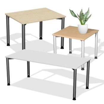 Schreibtisch - 4-Fuß Flex - Bürotisch - Konferenztisch - Höhe 680-800 mm - Tiefe 800 mm 