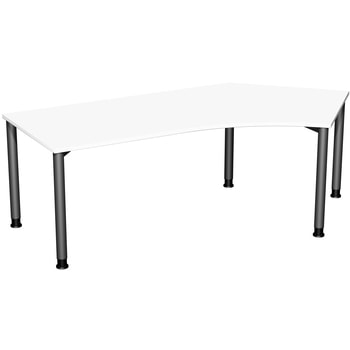 Winkel-Schreibtisch - 4-Fuß Flex - Winkel rechts - Bürotisch - Konferenztisch - Höhe 680-800 mm - Tiefe 1.130 mm 