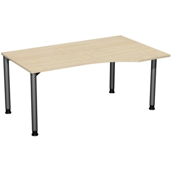 Eck-Schreibtisch - 4-Fuß Flex - Ecke rechts - Bürotisch - Konferenztisch - Höhe 680-800 mm - Tiefe 1.000 mm 